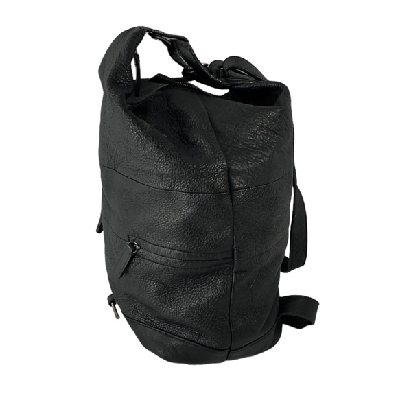 Large vintage ENSOEN Edition black backpack 100% pebbled leather main image 6